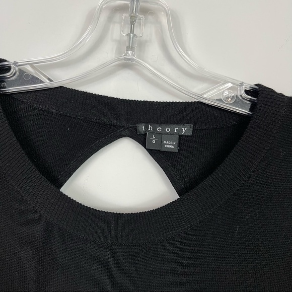Theory Prosecco Maysen Knit Sleeveless Cutout Back Dress Black Retail $345 L - Picture 7 of 14